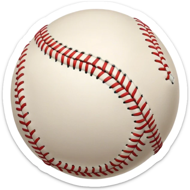 Cinematic Realistic image of a classic baseball, rendered with detailed stitching and textured leather, set against a nostalgic ballpark backdrop with soft, golden lighting that evokes Americana sticker