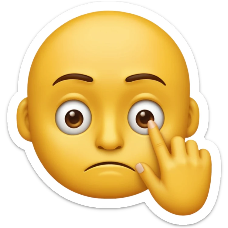 classic yellow emoji head, annoyed, sniffing its fingernails (not the fingers) sticker