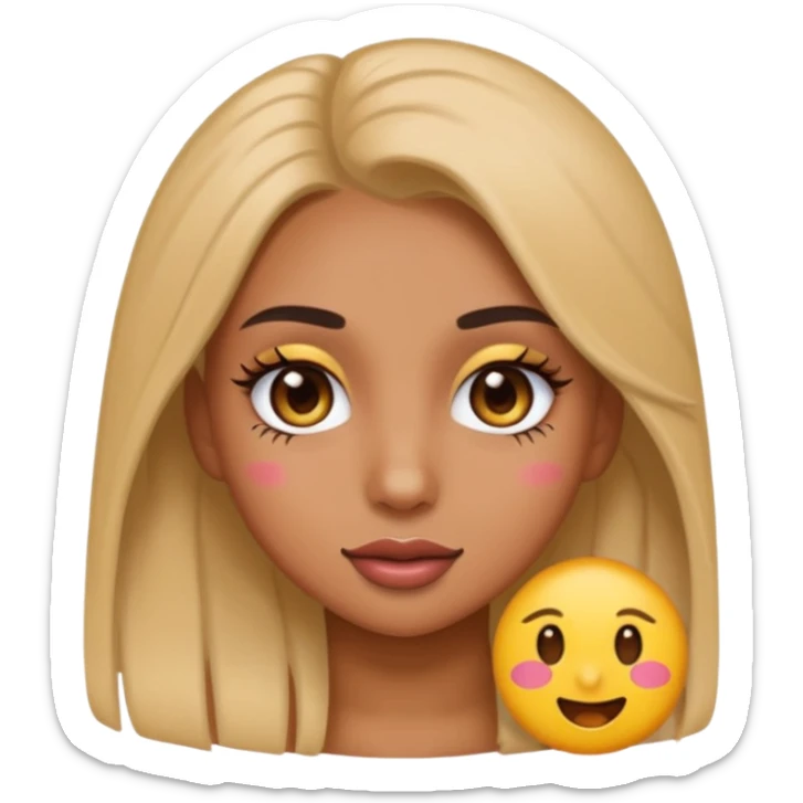 A baddie girl giving cute vibes but don't make it look like more of a human emoji more of a emoji sticker