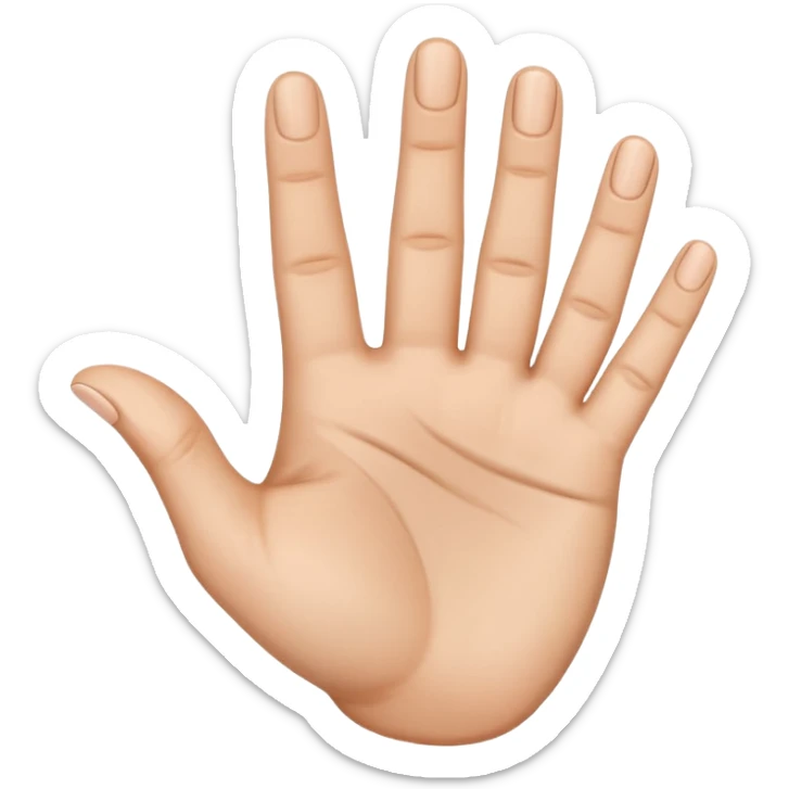 The hand by the palm, the middle finger bent inward, the other fingers are upright and the hand slightly tilted sticker
