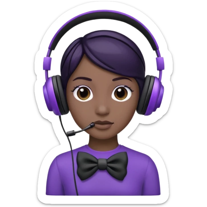 headphones with bow on the right side black and purple headphones looking like this 🎧 sticker