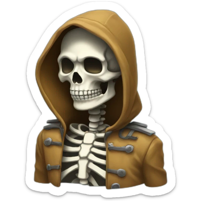 Skeleton hood sticker