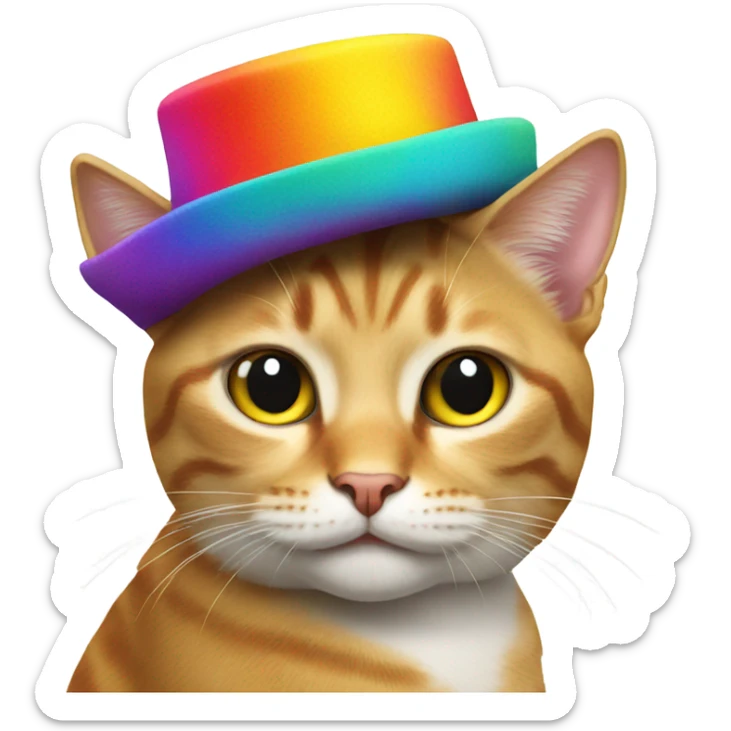 Cat wearing a hat sticker