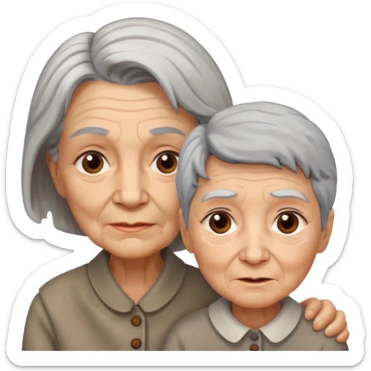 lo mismo que estas haciendo solo coloca alado de la abuela un hombre joven  sticker