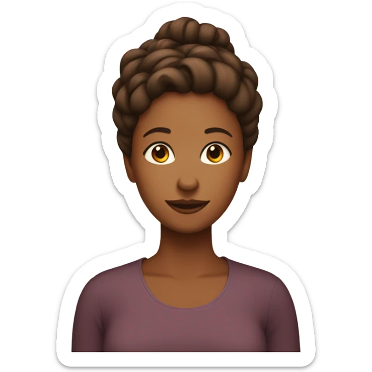 Brown skin mother with hair in a bun and a brown skin son  sticker