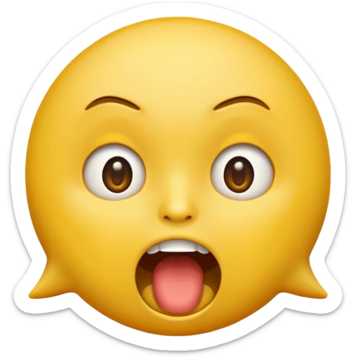 a face with a large opened mouth in emoji of whatsapp style (yellow), not humanized sticker