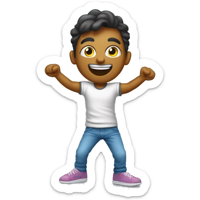 CARITA FELIZ BAILANDO CON CAMISETA ARGENTIA sticker