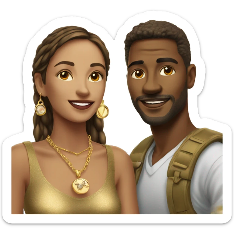 outdoor couple portrait in nature Juwelier in Gold sticker