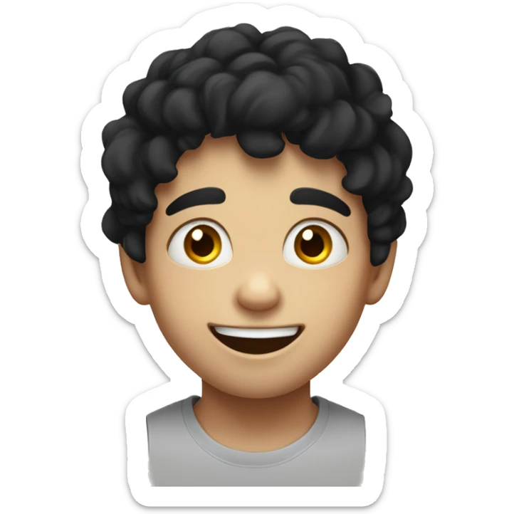 My Little Brother, A Crazy 6 Year Old With A Crazy Happy Face, Black Hair, And White Skin sticker