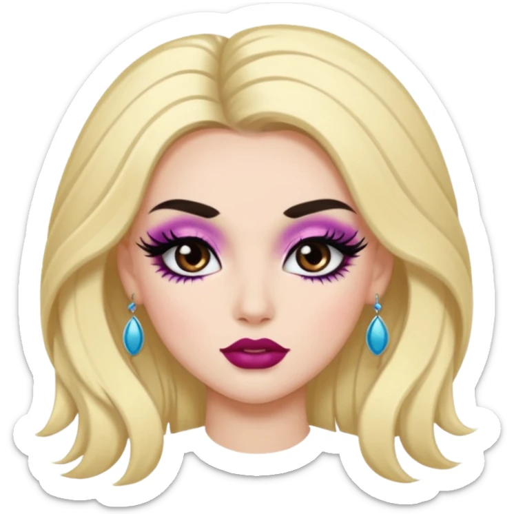 Boujy baddie best friends, fair skin, trendy heavy makeup sticker