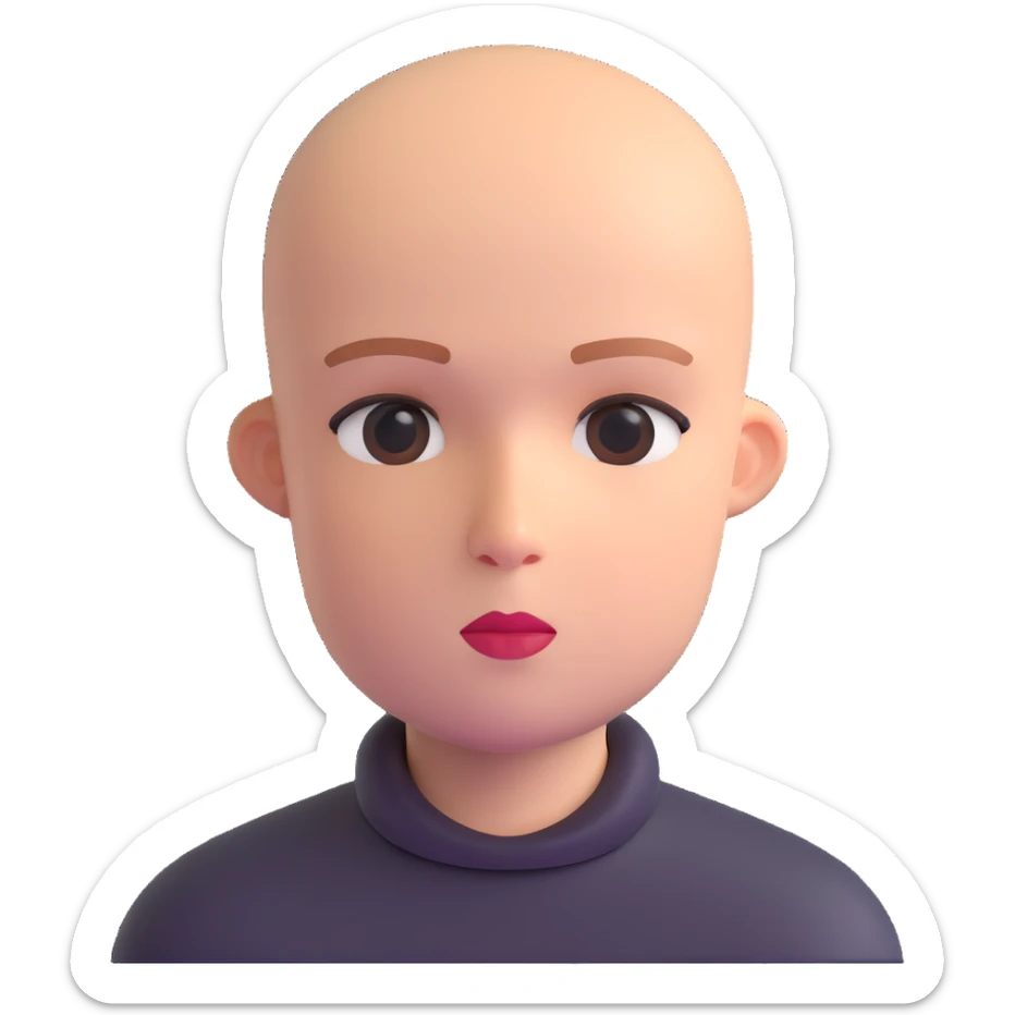 feminist activist with shaved head sticker