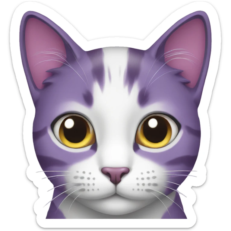 Purple cat sticker