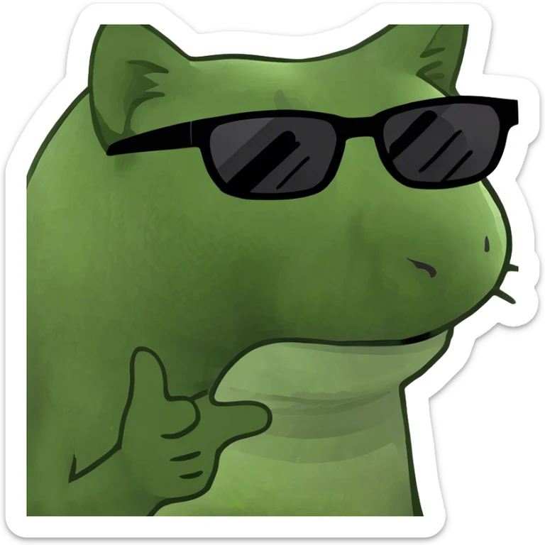 Cat with sunglasses sticker