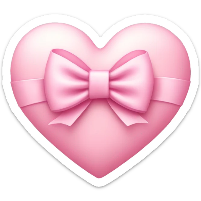Light pink heart with bow sticker