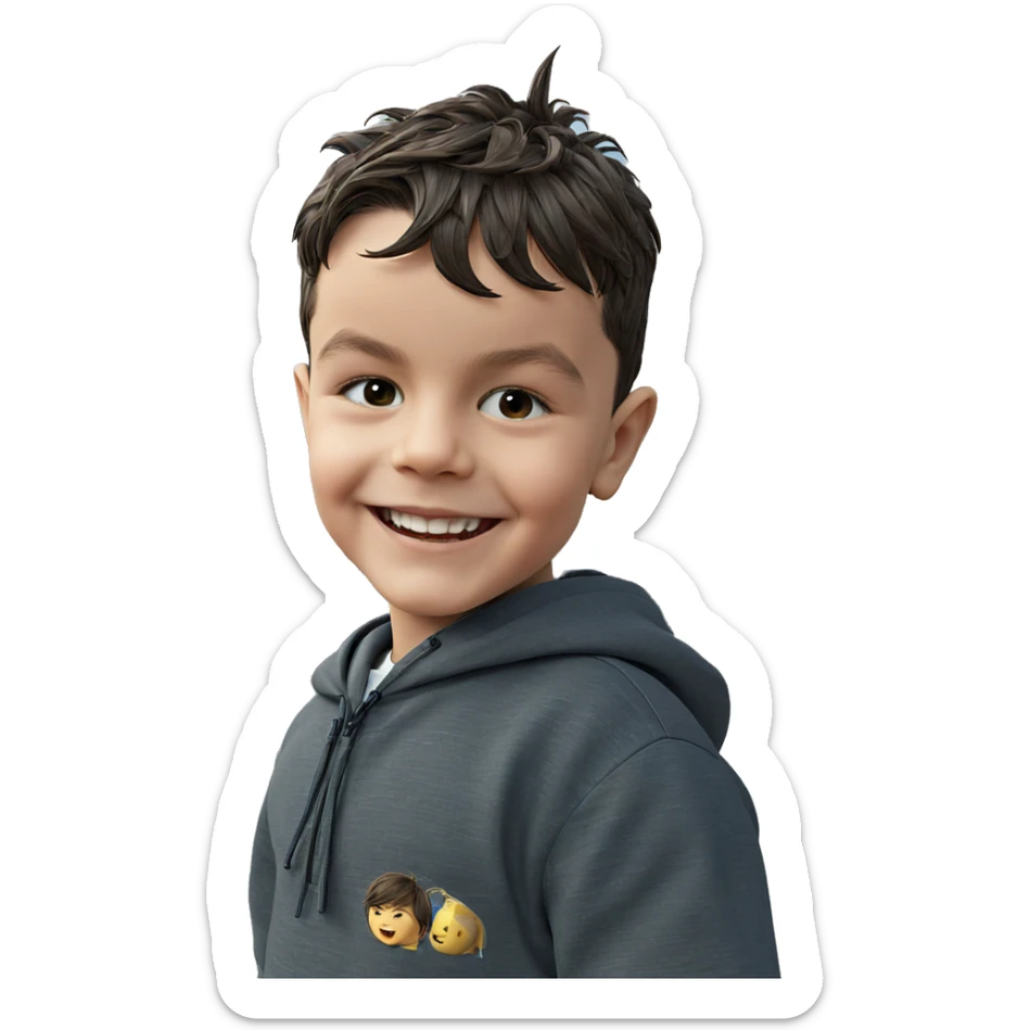 smiling boy outdoors under sky sticker