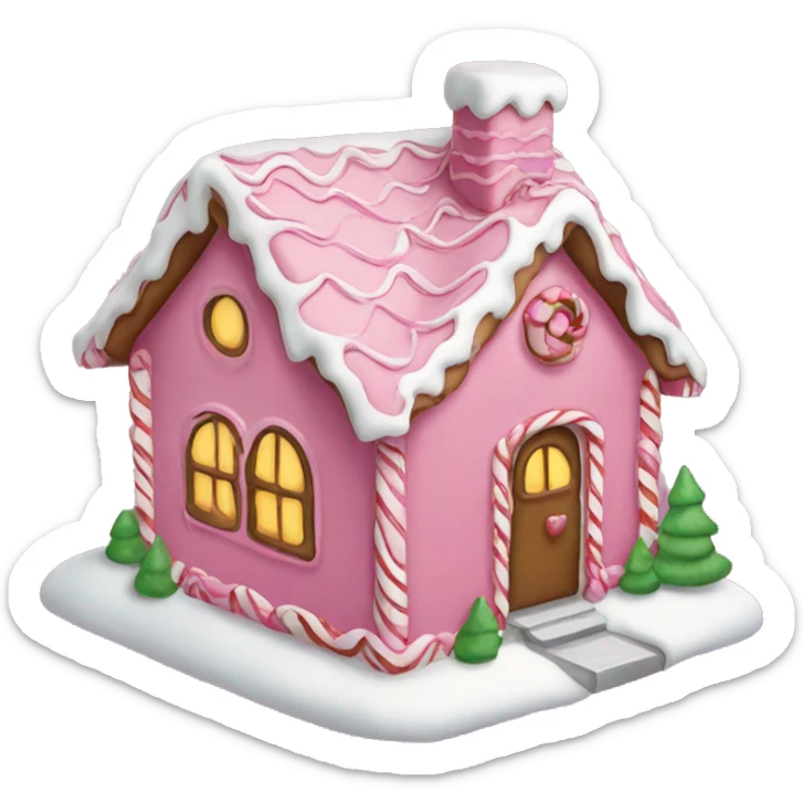 A pink gingerbread house sticker