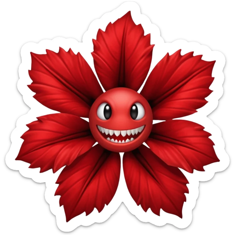 un fiore con 5 petali ma che nei petali ci siano denti come se fosse un mostro sticker