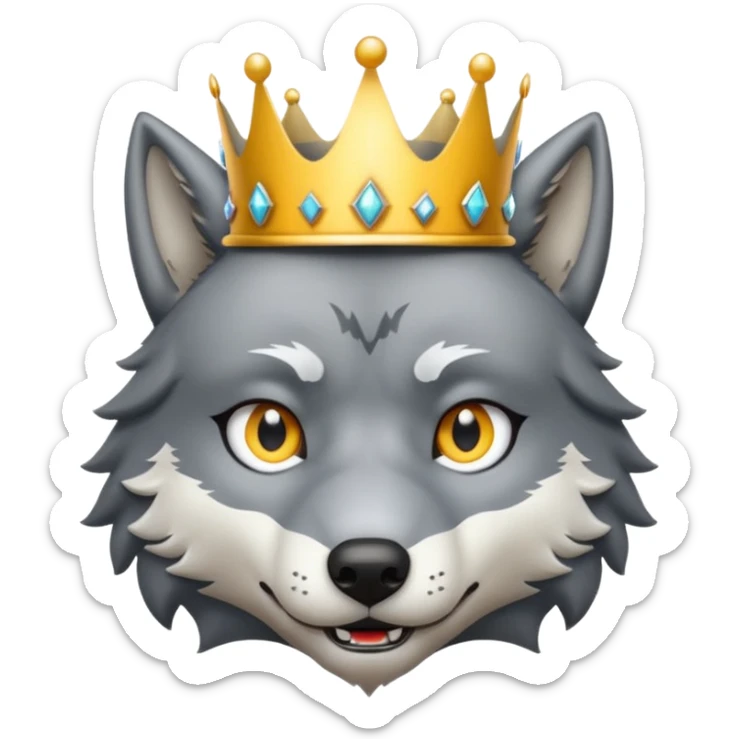Wolf with crown  sticker
