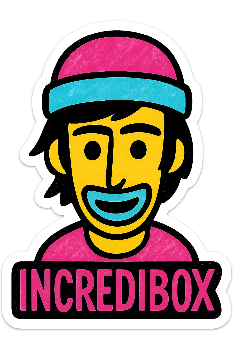 Incredibox in the style of an icon, colorful, vibrant, sprunki, flat design sticker