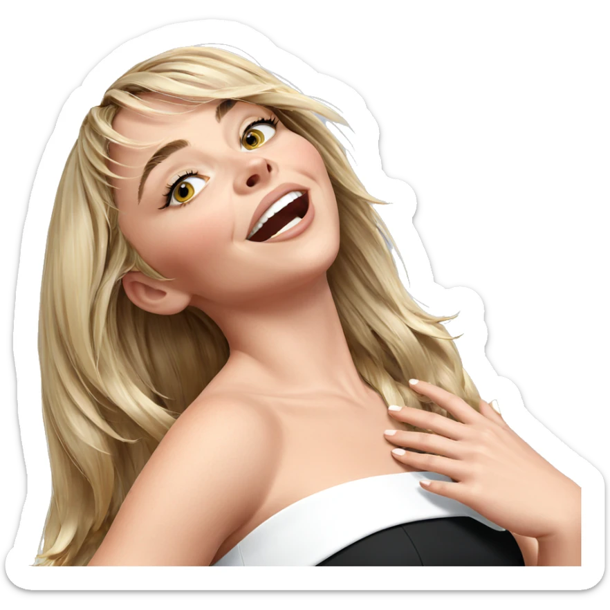 blonde girl in simple dress sticker