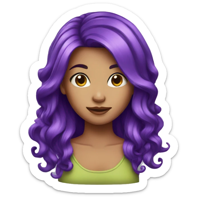 Purple hair girl  sticker