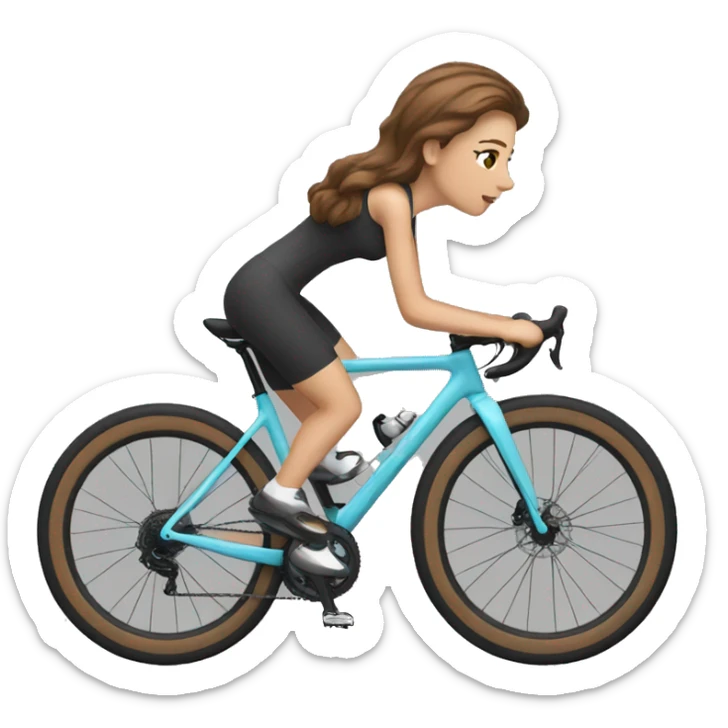 a brown hair white girl on her gravel bike sticker