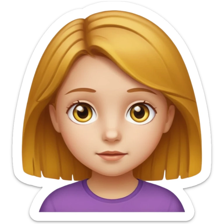 Sarı ve kumralımsı saç ela gözlü kücük kız sticker