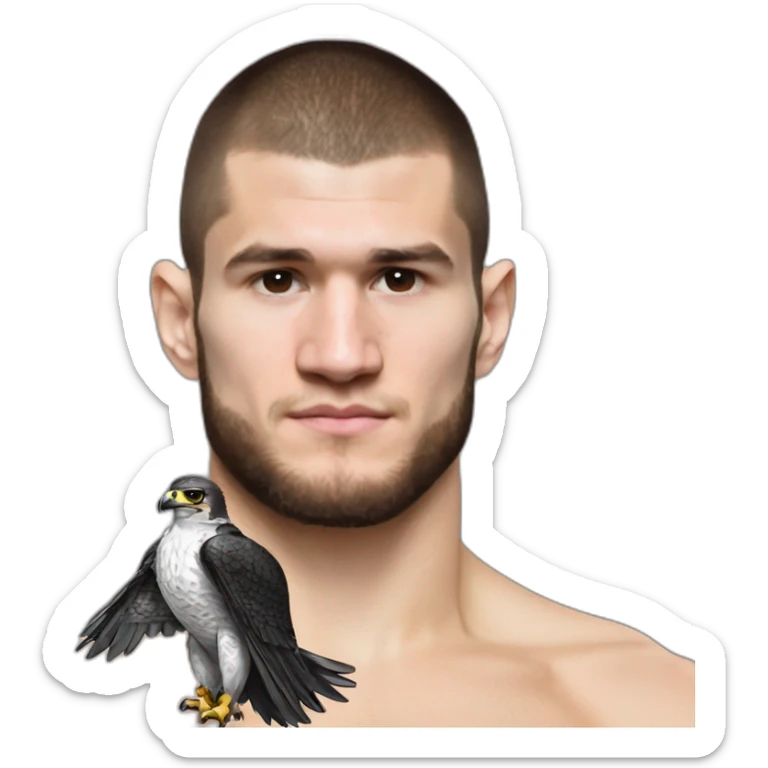 Falcon on the shoulder of khabib nurmagomedov  sticker