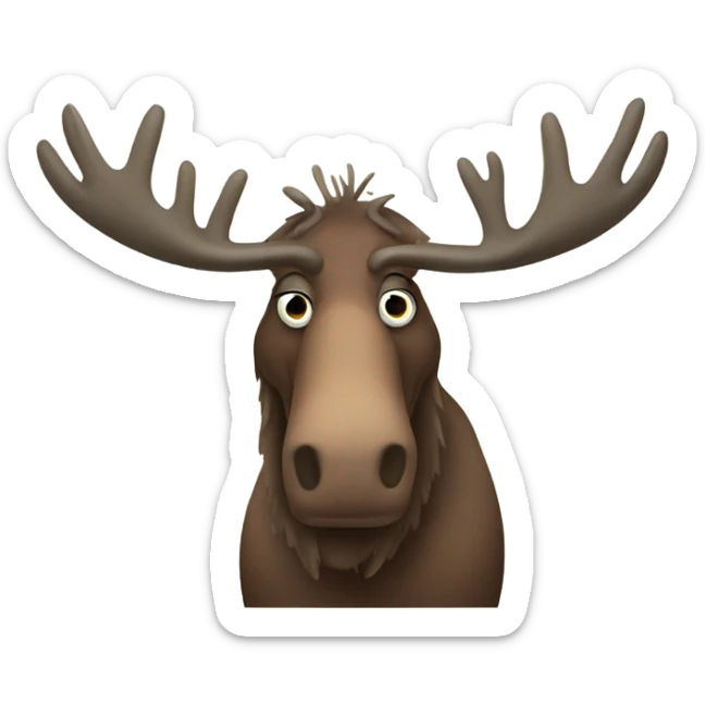 Sick moose sticker