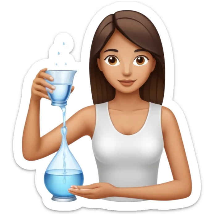The zodiac symbol Aquarius. A beautiful woman pouring out an elegant vase of water. sticker