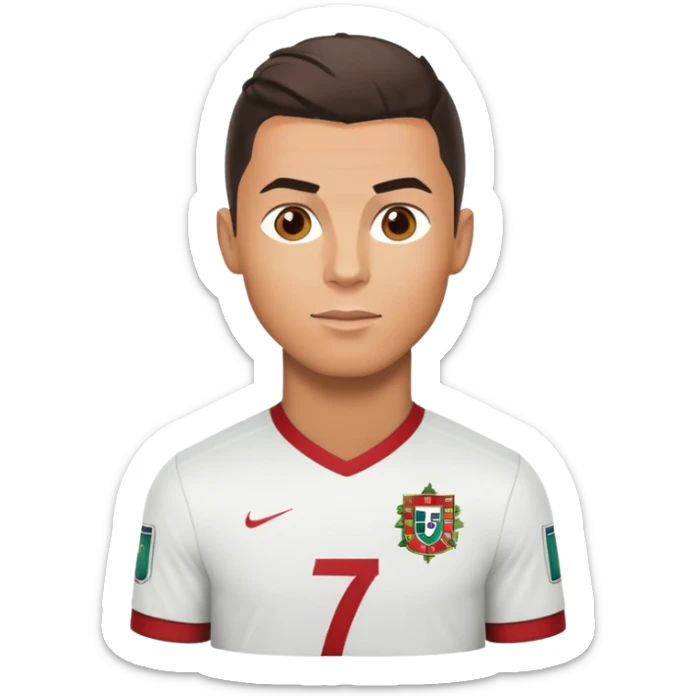 Cristiano Ronaldo soccer player in Portugal jersey number 7 sticker