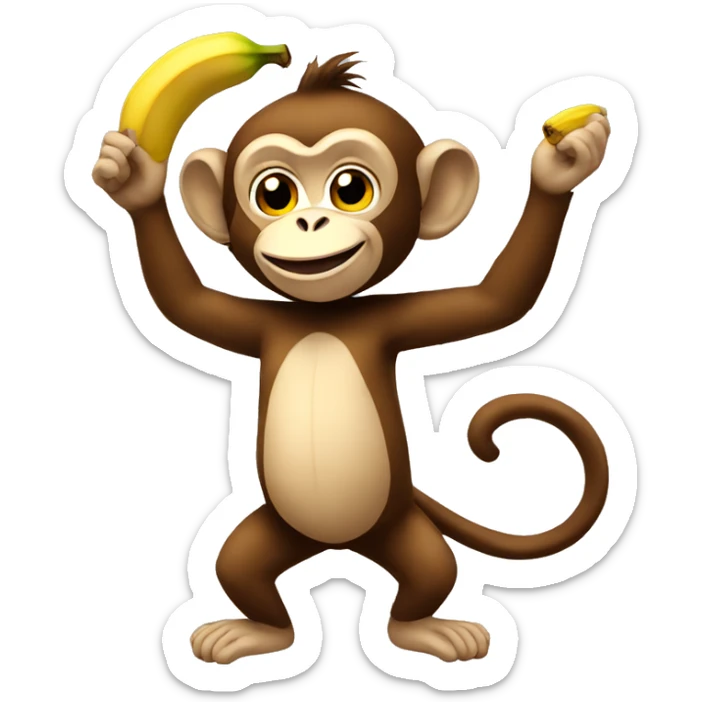 monkey with banana  sticker