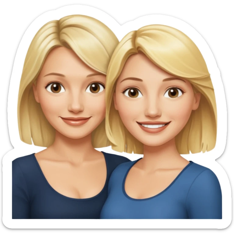 i want an emoji with 2 blonde girls like the movie "the holiday" They are not touching each other. One is Cameron Diaz, the tother Kate Winslet. sticker