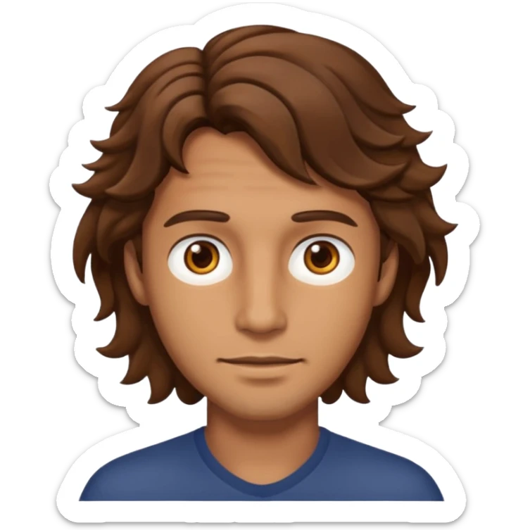 Man with tan skin and  brown eyes and  brown wavy hair sticker