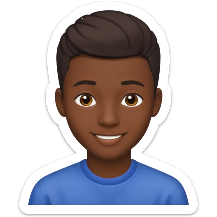 Une homme de 17 ans il a la peau noir foncé , des lèvres pulpeuses  . Il a un taper  sticker