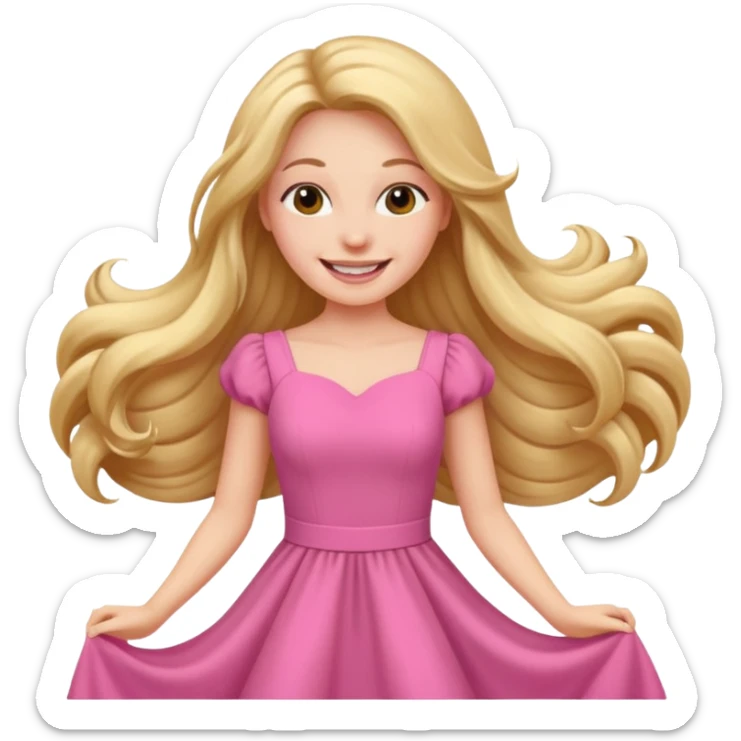 woman Social, diplomatic, stylish — the ultimate people-pleaser. in pink dress long hair 
more dinamic emoji  sticker
