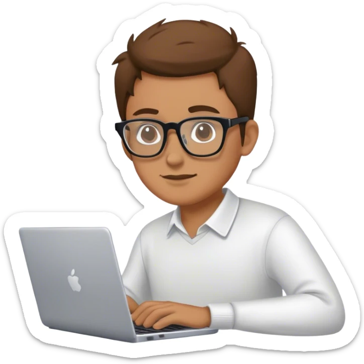 An emoji of a person with a laptop wearing glasses sticker