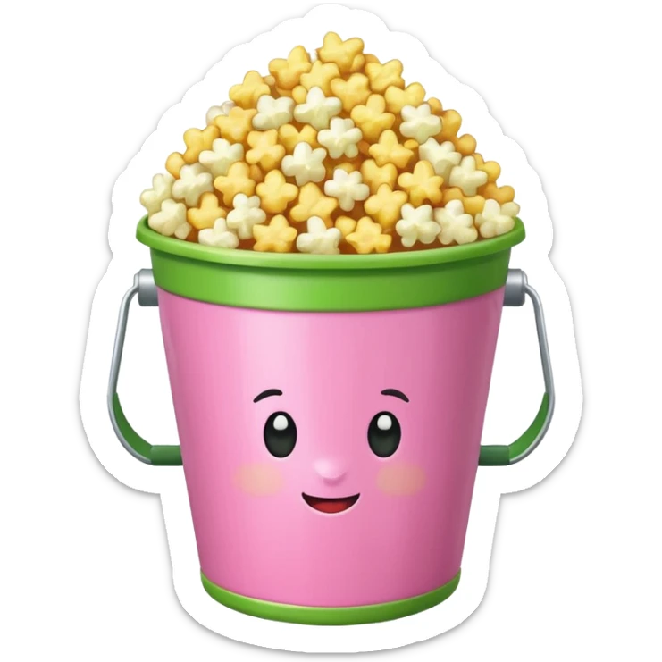 original popocorn emoji but the bucket is pink and green sticker