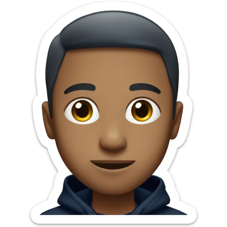 generate me a white person wearing a navy blue hoodie which says GAP on it in big letters  sticker