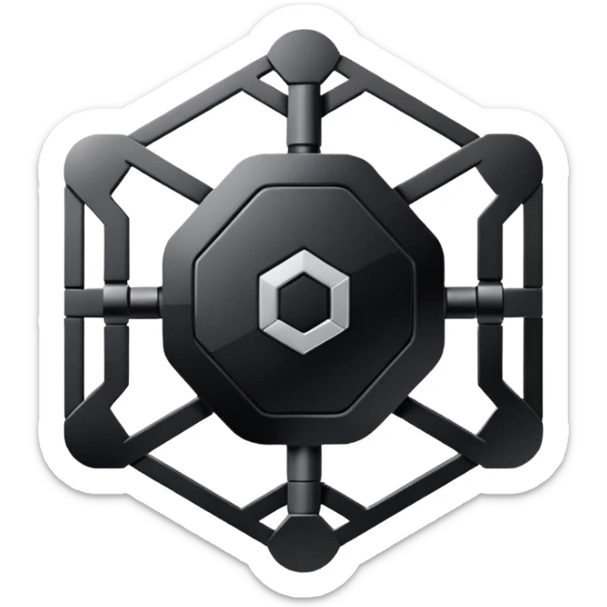 Create an emoji in which it is representing AI logo similarly like the logo of Chat GPT ,Gemini but different completely different and very professional not simple and try to make it in black and white colour sticker