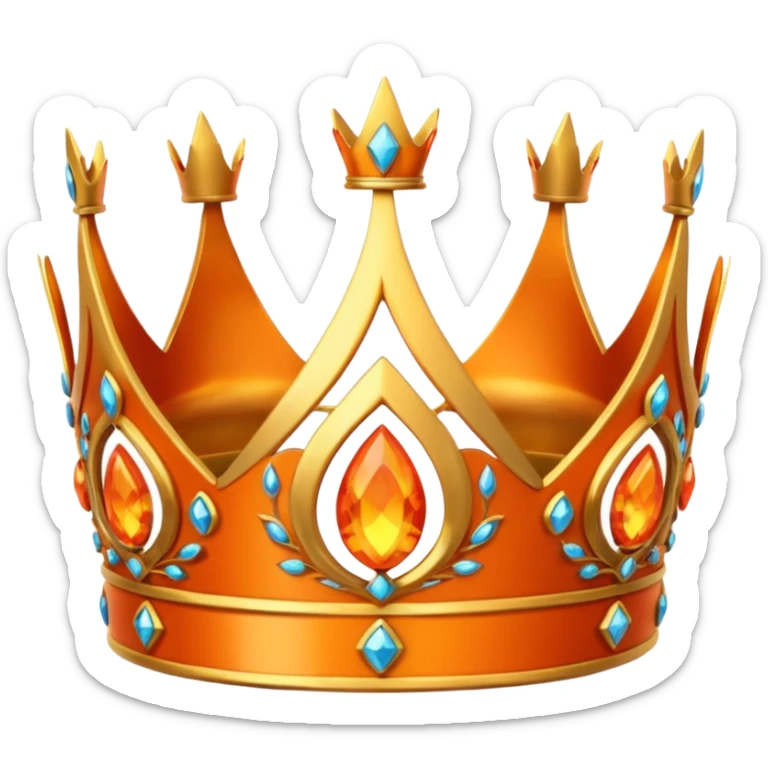 Golden fiery princess crown sticker