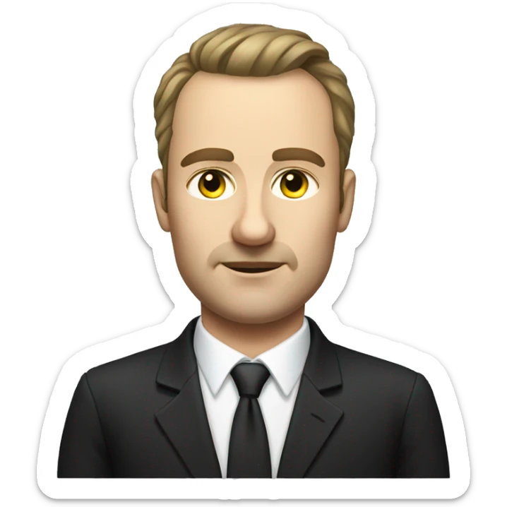 
Portrait of a Russian taxi driver, business class, he is wearing a classic black suit with a white shirt. Without a hat sticker