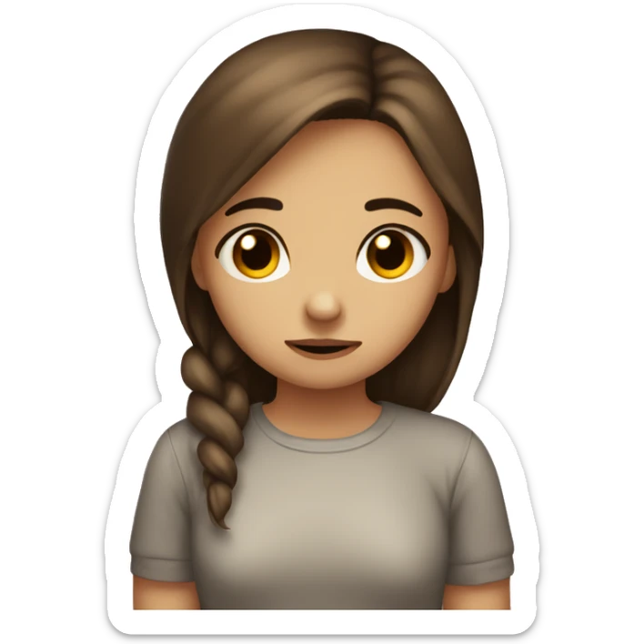 sad girl reaching for a hug brown hair brown eyes sticker