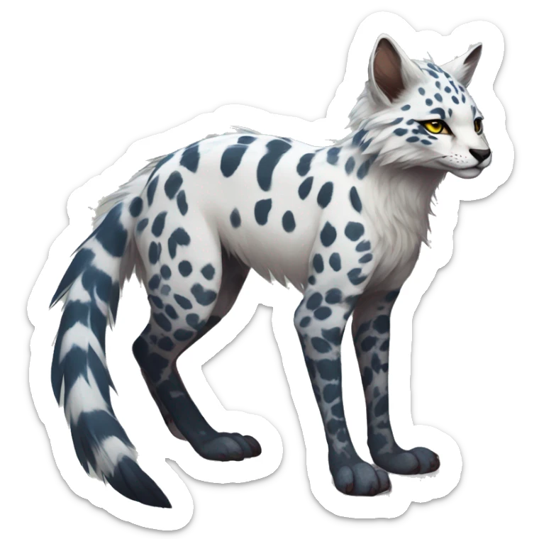 Modern Feral Rare Fantasy Vernid-Trico-species by LiLaiRa, random markings, full body sticker