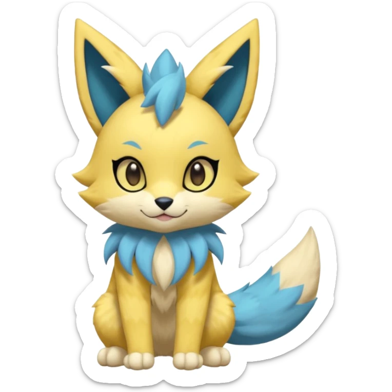 Kawaii adorable big-eyed cute Kemonomimi Nekomimi Japanese Anime Kemono-Style Manectric-Zeraora-Fursuit-furry-fursona sticker