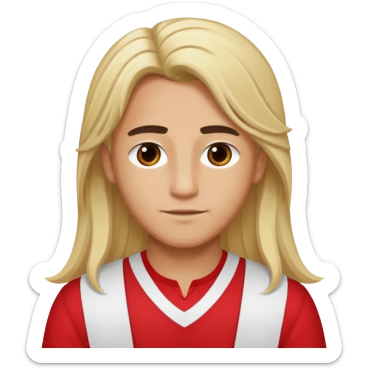 Adonis, Desire God from Rome Mythology with long blonde hair, red and white outfit, sticker