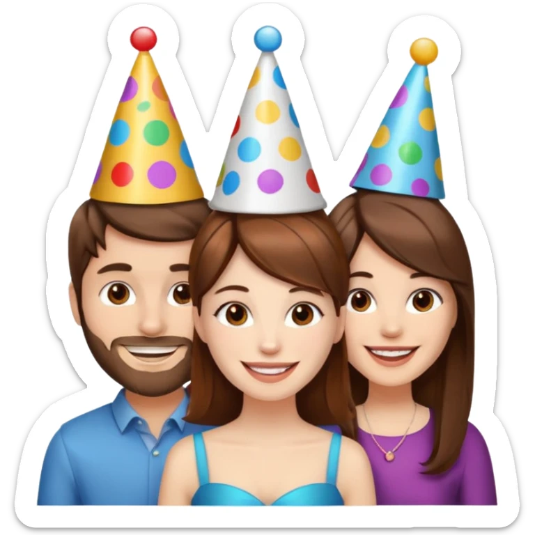 Un trouple : deux hommes  et une femme qui sont tensemble , ils sont tous blanc et brun  sticker