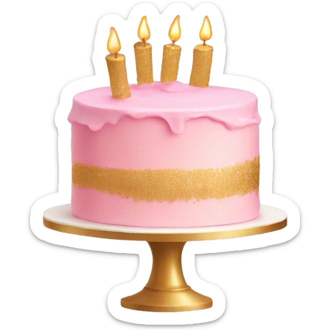 pink and gold cake sticker