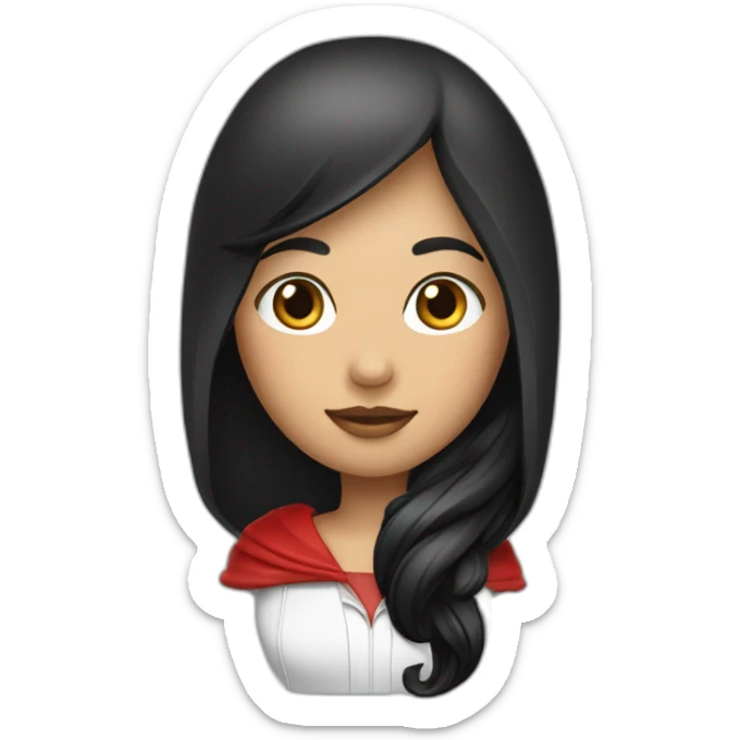 red-ridding-hood-long-straight-black-hair-with-white-streak-hair sticker