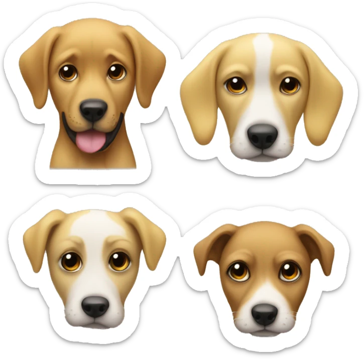 make an emoji with a dog and banana being sad about selective breeding with puppy faces sticker